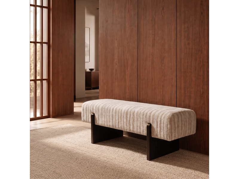  Banc en tissu tramé à motif beige vog 1VOGTTMBG - Conforama D