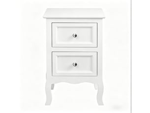 Table de chevet 2 tiroirs 40 cm blanche homvra