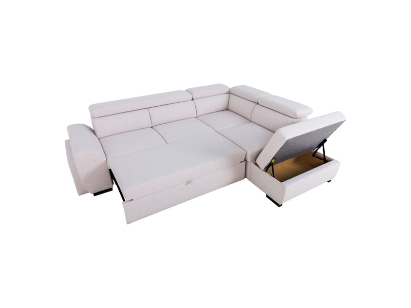 Canapé d'angle beige convertible 4 place OLYMPE - Conforama M