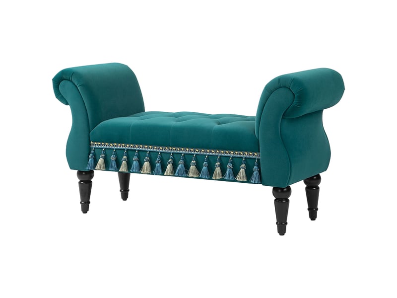  Banquette rembourrée, siège, design vintage, jusqu'à 150 kg, 117 x 40 x 58 cm, verte  - Conforama B