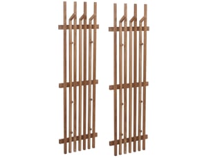 Mca lot de 2 panneaux vestiaire hwc-p57, patère murale, patère en bois, bois massif 135 x 40 cm, chêne