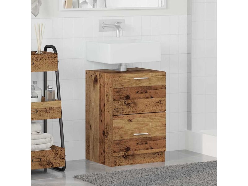 Cabinet de salle de bain, armoire salle de bain bois ancien 40 x 37 x 59 cm cf65261 - Conforama D
