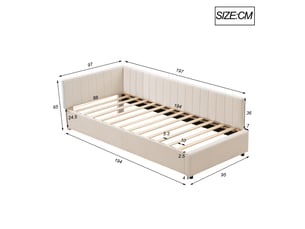 Lit simple 90x200 cm coloris beige