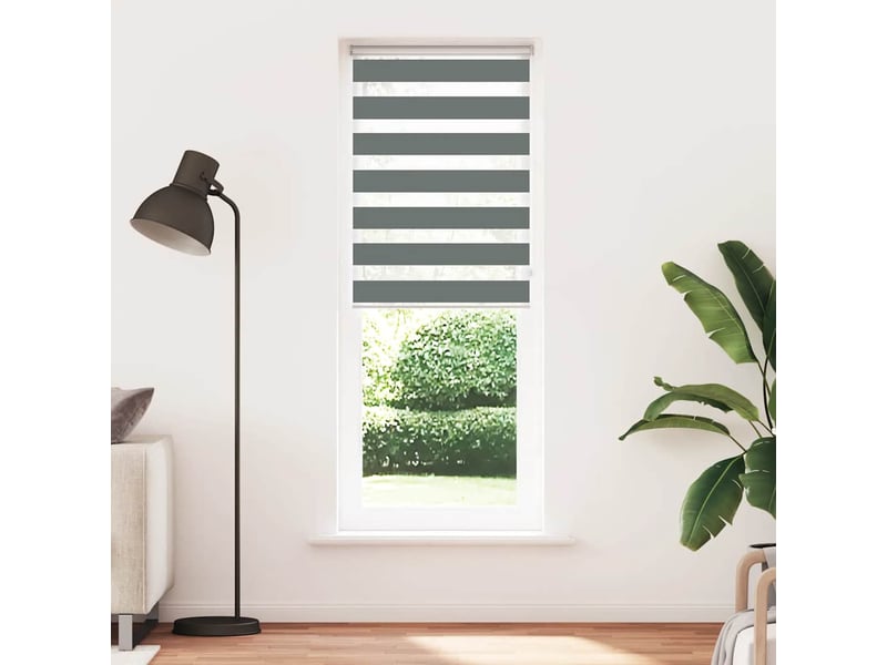 Store zèbre, store de fenêtre gris foncé largeur du tissu 75,9 cm polyester cf48626 - Conforama A