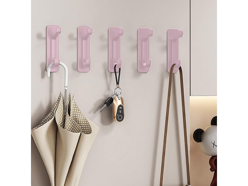  Crochets muraux autocollants, roses, sans trou, étanches et pratiques, 5 pièces XLH-ZLS-004309MF - Conforama A