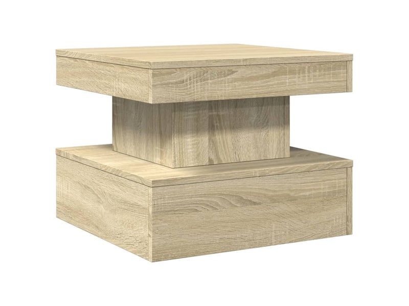  Table basse - table de salon - table à thé avec lumières led chêne sonoma 50x50x40 cm  - Conforama C