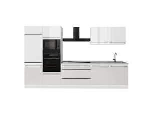 Vicco cuisine, blanc haute brillanceblanc, 340cm sans plan de travail