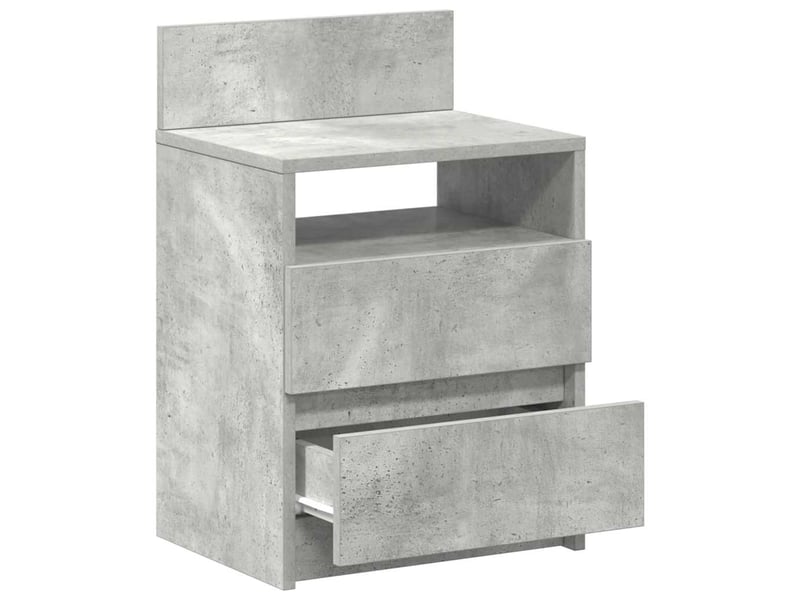  Tables de chevet - cabinet de chevet - table de nuit (lot de 2) avec 2 tiroirs gris béton 40 x 33 x 60 cm  - Conforama D