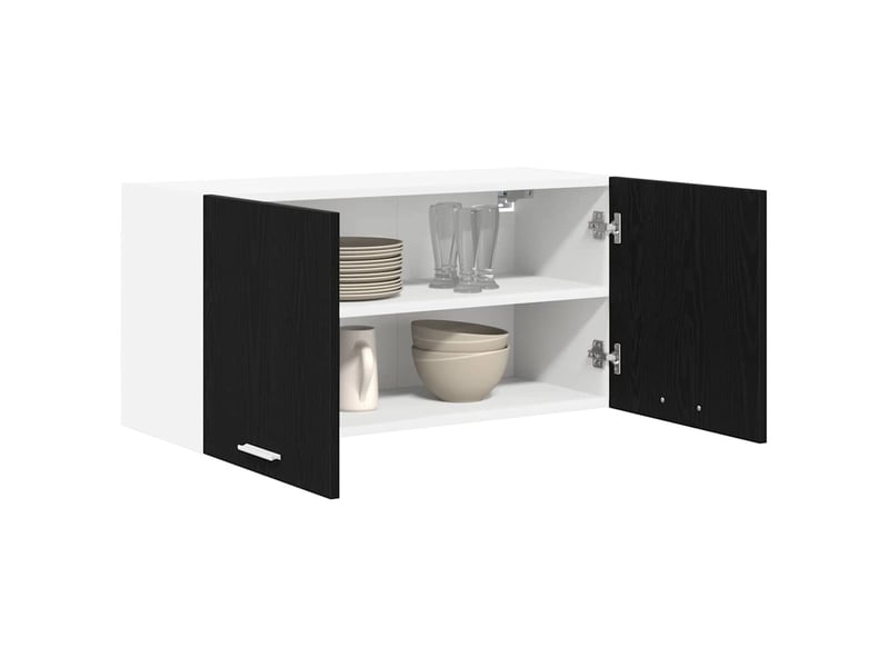  Meuble de cuisine - armoire suspendue chêne noir 80 x 31 x 40 cm bois d'ingénierie  - Conforama C