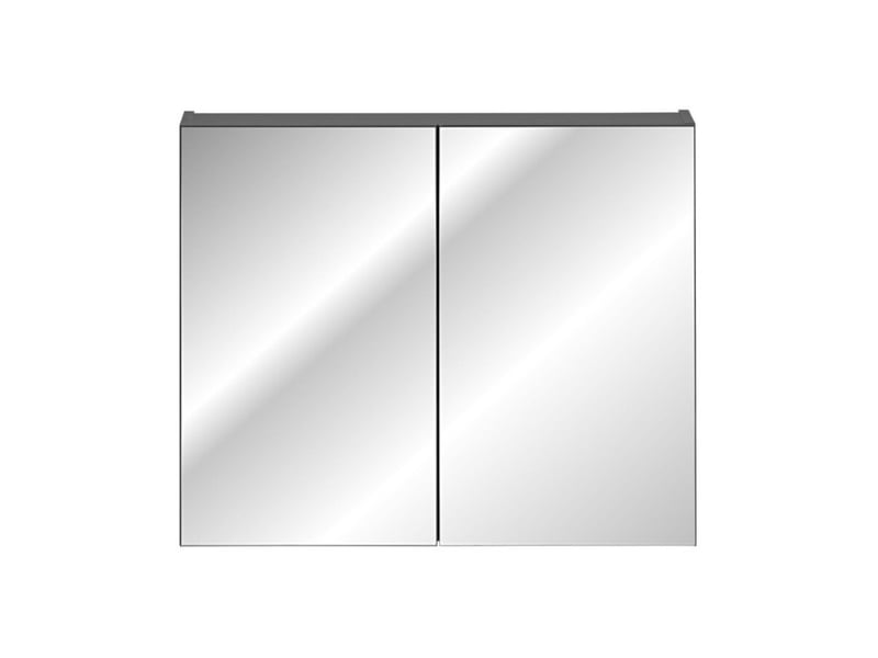  Meuble de rangement vanta 80 cm noir – caisson mural suspendu avec portes et miroirs  - Conforama C