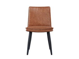 Lot de 4 chaises de salle à manger en similicuir pu marron