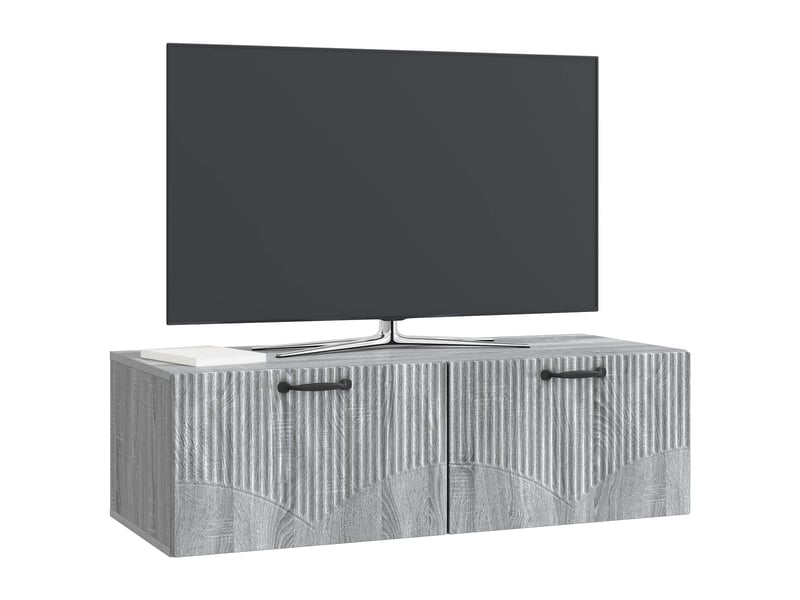  Meuble tv - banc tv - meuble de rangement mural sonoma gris 98 x 41 x 30 cm bois d'ingénierie  - Conforama C