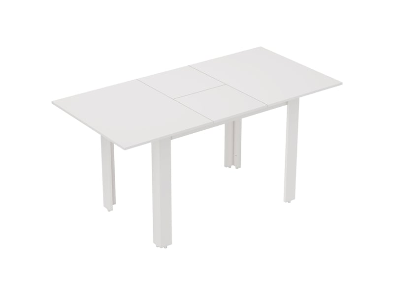  Table repas extensible blanche 120 à 160 cm en mdf brillant, design moderne et fonctionnel  - Conforama A