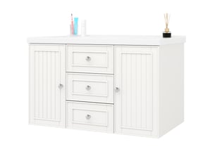 Meuble sous vasque mural 78,5x46x46,8 cm avec lavabo mdf blanc