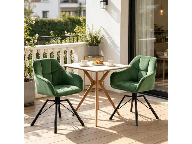  Chaises de cuisine pivotantes, dossier rembourré - larges et douces - lot de 2  - Conforama B