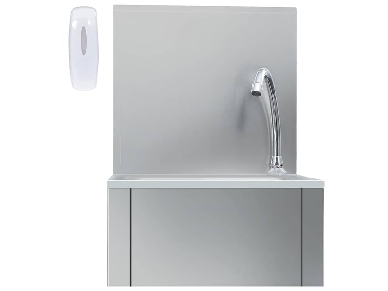 Lavabo de lavage avec robinet et distributeur de savon inox cf65661 - Conforama C