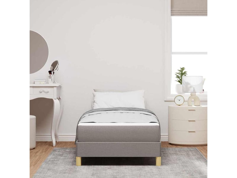  Lit simple- lit adulte -  lit à ressorts taupe 90 x 200 cm tissu  - Conforama B