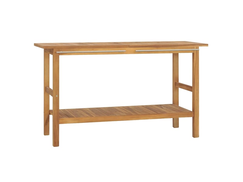  Meuble de rangement salle de bain bois de teck solide 132x45x75 cm  - Conforama B