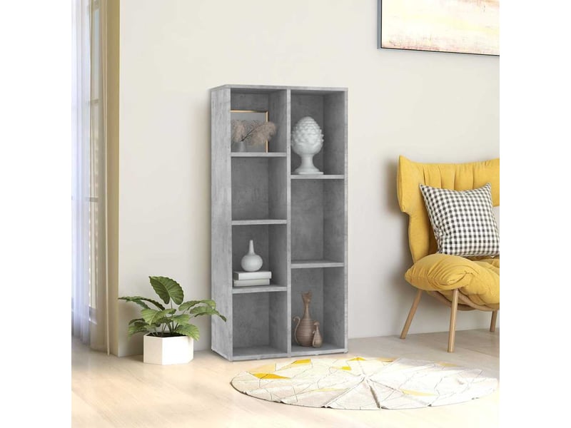  Bibliothèque, meuble de rangement salon gris béton 50x25x106 cm bois d’ingénierie  - Conforama B