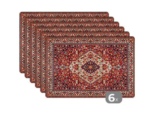 Sets de table tapis persan - tapis - motifs - rouge lot de 6 placemats 45x30