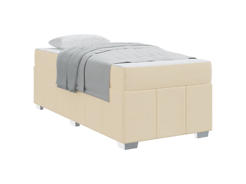  Lit simple- lit adulte -  cadre de lit avec matelas crème 90 x 200 cm tissu  - Conforama A