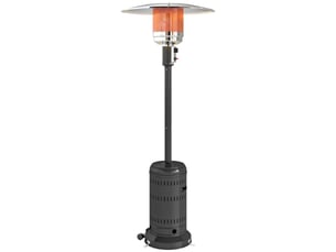Parasol chauffant gaz extérieur 11 kw – chauffage de terrasse radiant au propane avec allumage piézo, sécurité anti-basculement et roulettes – pour jardin et terrasse – noir