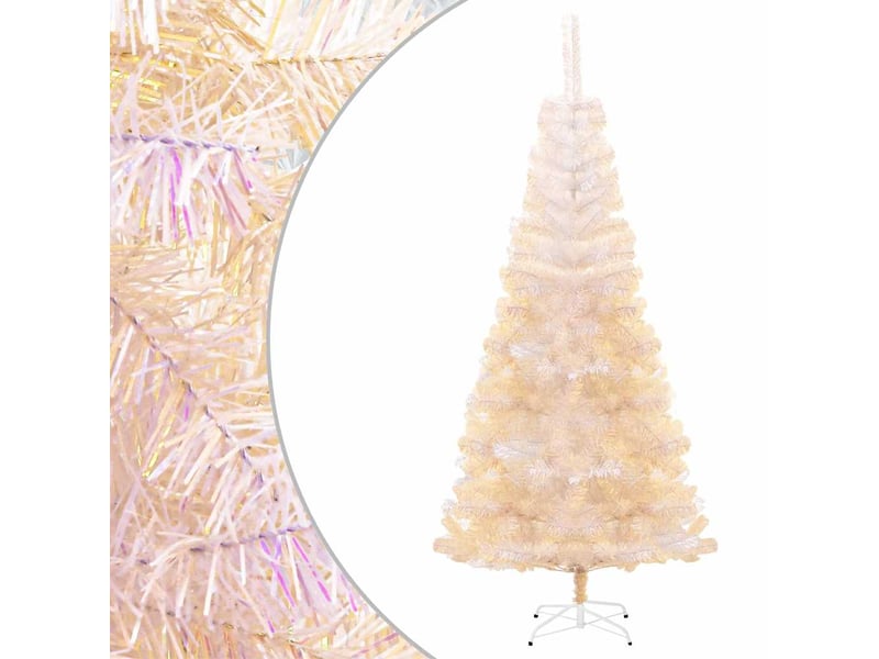  Sapin de noël - arbre de noël artificiel pointes iridescentes blanc 240 cm pvc  - Conforama B