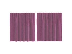 Lot de 2 rideaux en voile, voilages avec boucles violet 140x140 cm cf44336
