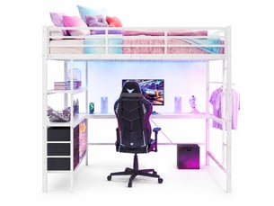 Lit mezzanine 140x200 cm MEUBLIV   coloris blanc