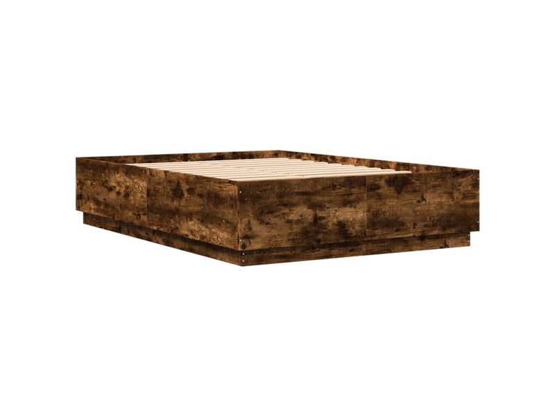  Lit double- lit adulte -  cadre de lit avec led sans matelas chêne fumé 140x200 cm  - Conforama B