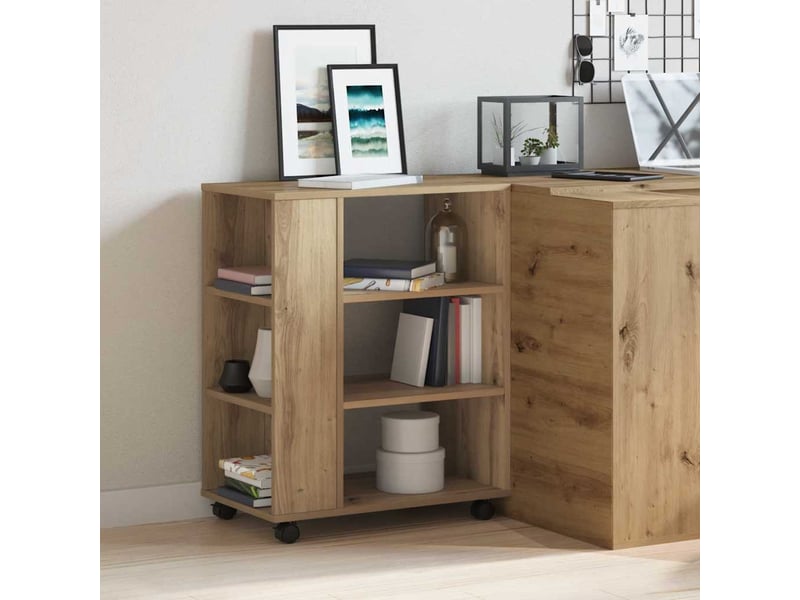  Armoire de rangement roulante chêne artisanal 60x35x75 cm bois d'ingénierie  - Conforama C
