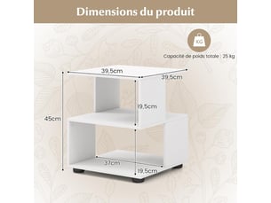 Table basse coloris blanc GIANTEX