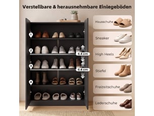 Meuble à chaussures 15 paire(s)  <strong></strong>  <strong></strong> coloris noir