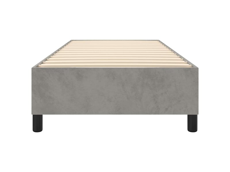  Lit simple- lit adulte -  cadre de lit à lattes gris clair 80x200 cm velours  - Conforama D