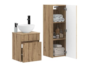 Ensemble de mobilier de salle de bain 2 pcs chêne artisanal shl8982