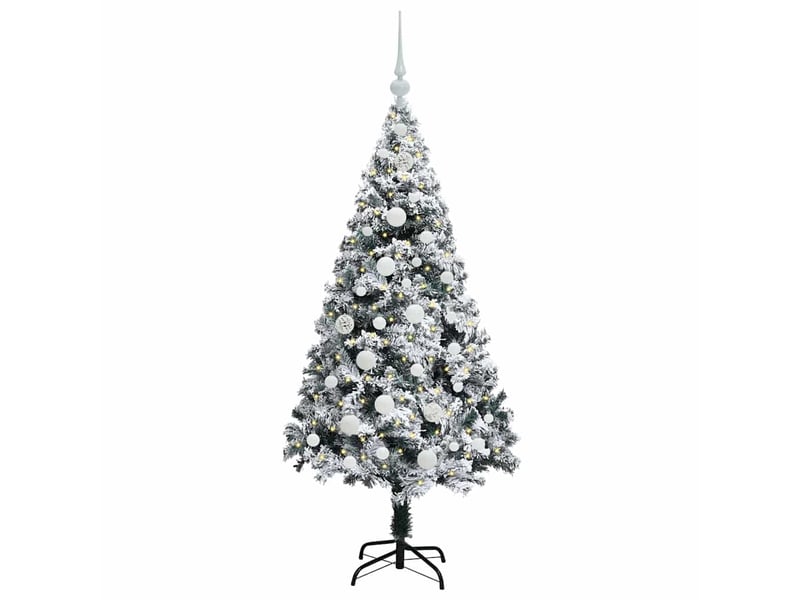 Sapin de noël artificiel, arbre de noël blanc 150 cm pvc, acier et plastique shl6351 - Conforama C