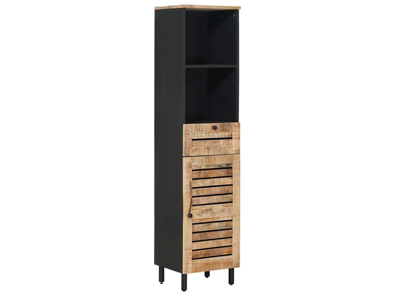  Cabinet de salle de bain, armoire salle de bain marron et noir 38 x 33,5 x 160 cm cf65386  - Conforama A