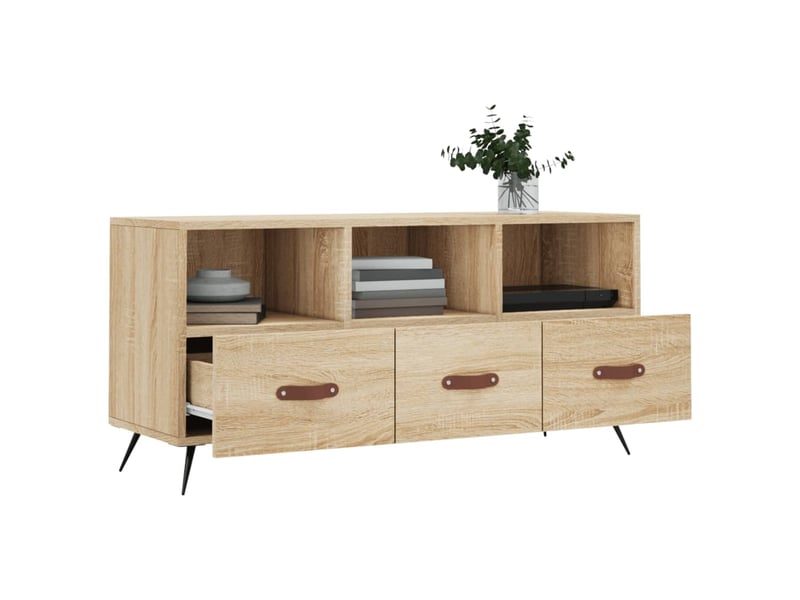  Meuble tv - banc tv - meuble de rangement chêne sonoma 102x36x50 cm bois d'ingénierie  - Conforama D