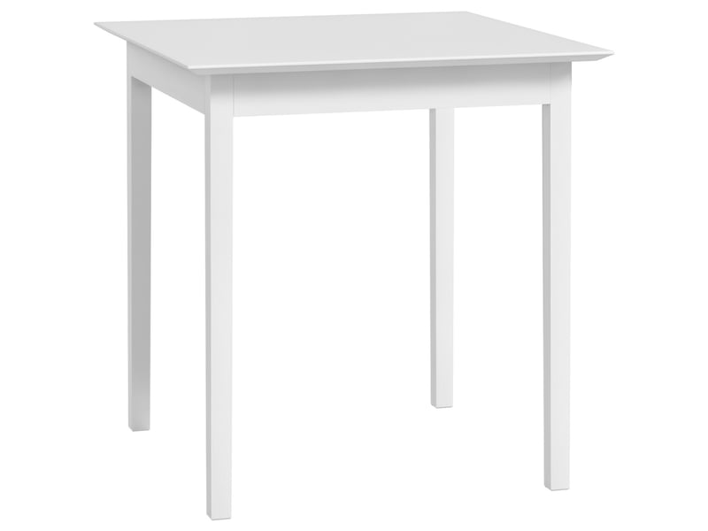  Table à manger carrée 2 personnes en pin massif blanc 75 x 75 x 76 cm  - Conforama A