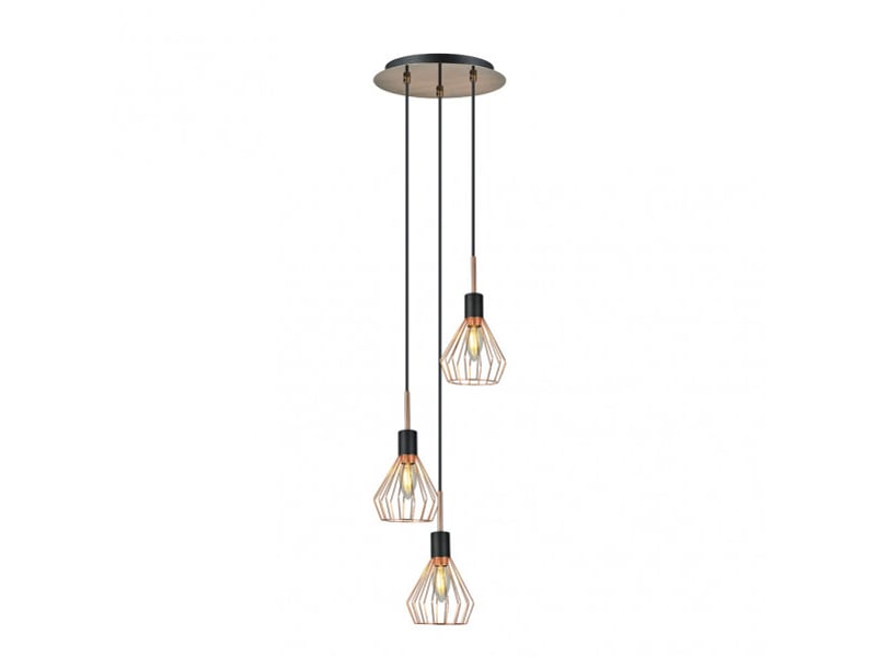  Fabrilamp san petersburgo, suspension, moderne, 3 x e14, noircuivré, 50-150 x 30 x 30 cm 153593073 - Conforama C