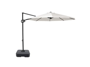 Axi solea parasol déporté rond avec pied de parasol, ø 300 cm, antracitebeige| parasol de jardin terrasse, toile anti-uv, indice upf 30+ | housse de protection inclus