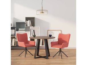 Lot de 2 chaises pivotantes à manger rose velours