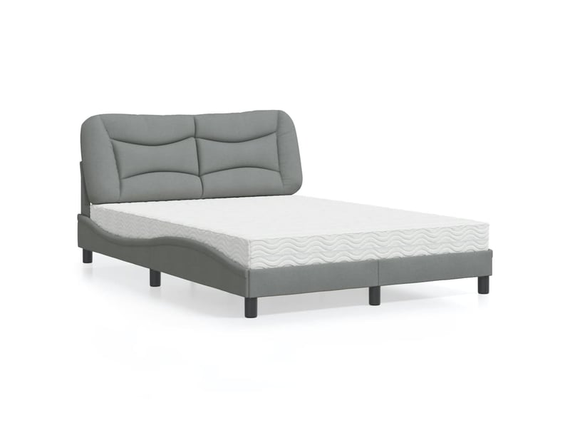 Lit avec matelas hvar gris clair 120x200 cm tissu - Conforama A
