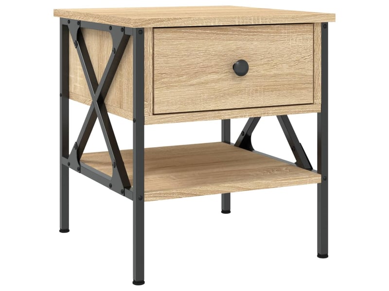  Lot de 2 tables de chevet - cabinet de chevet - table de nuit chêne sonoma 40x42x45 cm bois ingénierie  - Conforama D