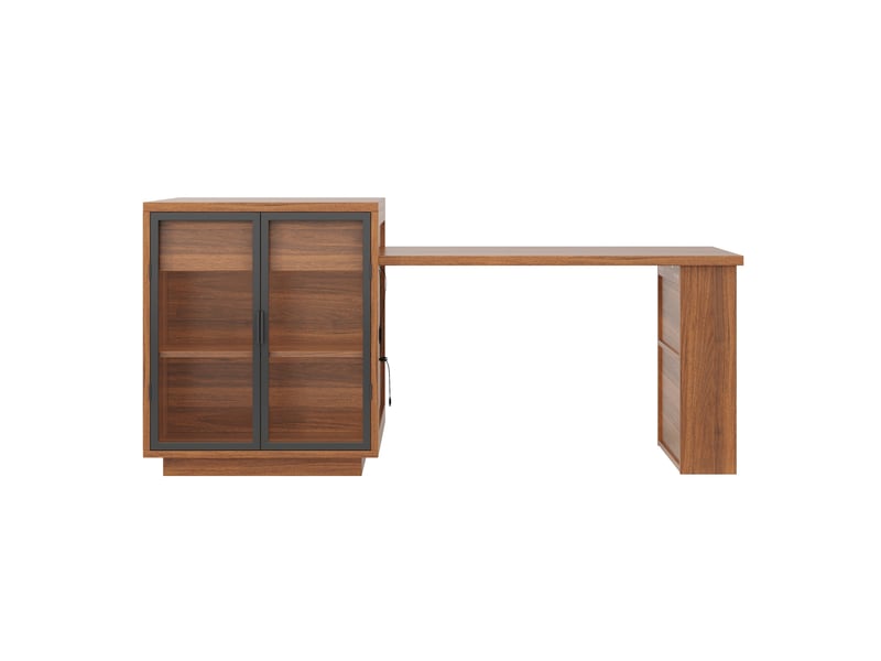  Îlot de cuisine extensible avec led 122-194,5x70x94 cm marron foncé  - Conforama R