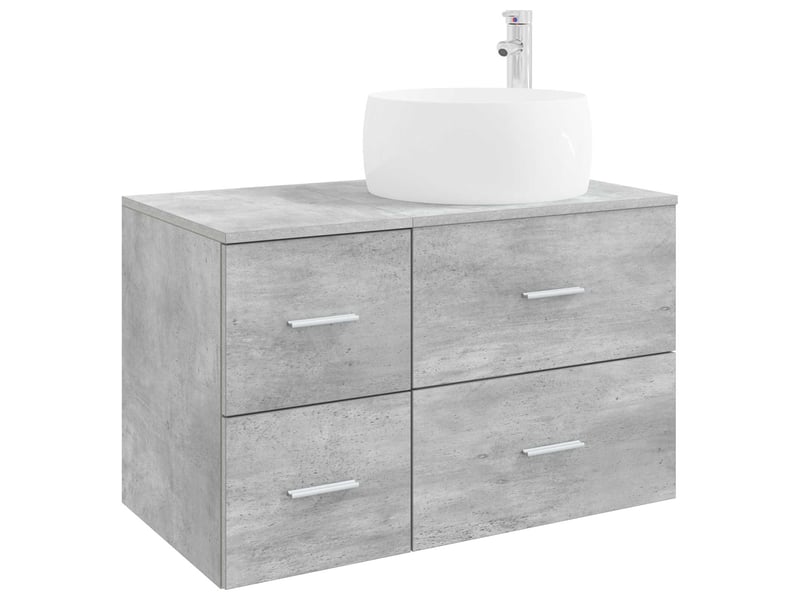 Ensemble de mobilier de salle de bain 2 pc gris béton cf64146 - Conforama A