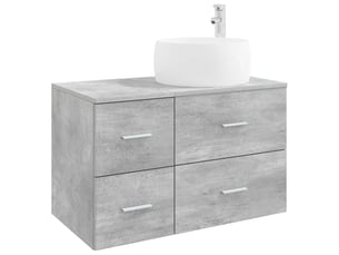 Ensemble de mobilier de salle de bain 2 pc gris béton cf64146