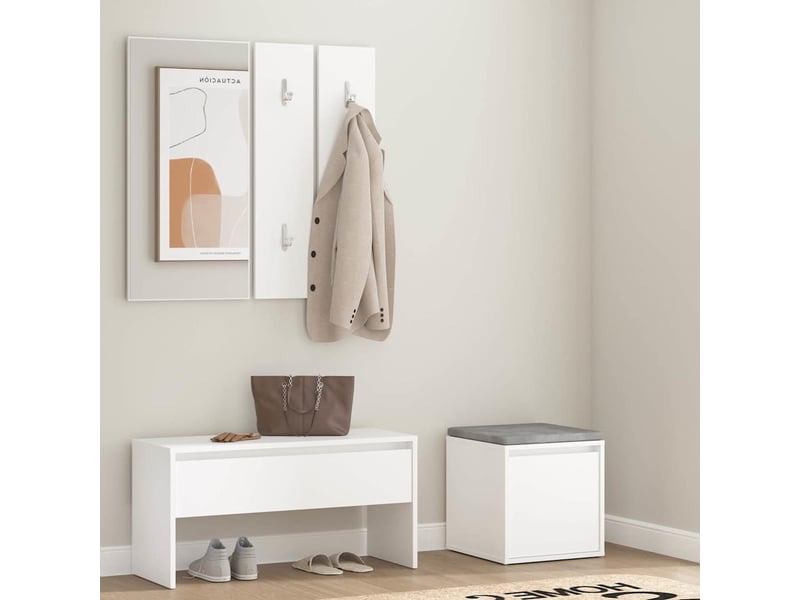  Ensemble de meubles de couloir blanc bois d'ingénierie shl62561  - Conforama B