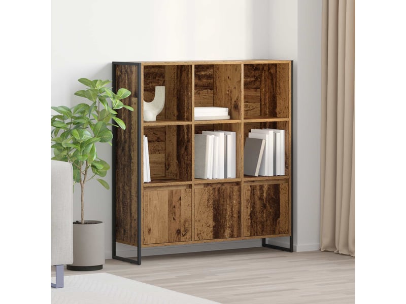  Bibliothèque, armoire à livres 99,5 x 30 x 108 cm bois d'ingénierie bois ancien shl5249  - Conforama B