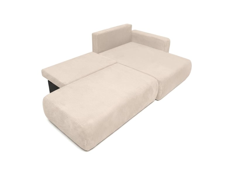 Canapé d'angle max réversible et convertible 5 places alya en velours côtelé - beige ALYA - Conforama C
